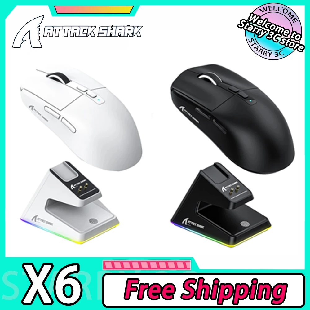 Attack Shark X6 Wireless Mouse PAW3395 Sensor Magnetic Charging Base RGB Three Mode FPS Gaming Mouse Pc Gamer Accessories Office
Attack Shark X6 Wireless Mouse PAW3395 Sensor Magnetic Charging Base RGB Three Mode FPS Gaming Mouse Pc Gamer Accessories Office