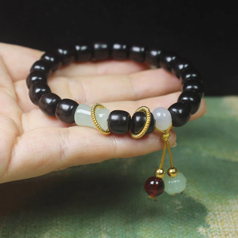 8mm Black Sandalwood Vintage Single Strand Buddhist Beads Green Bamboo Pumpkin Bracelet Personalized DIY Handmade Prayer B
8mm Black Sandalwood Vintage Single Strand Buddhist Beads Green Bamboo Pumpkin Bracelet Personalized DIY Handmade Prayer B