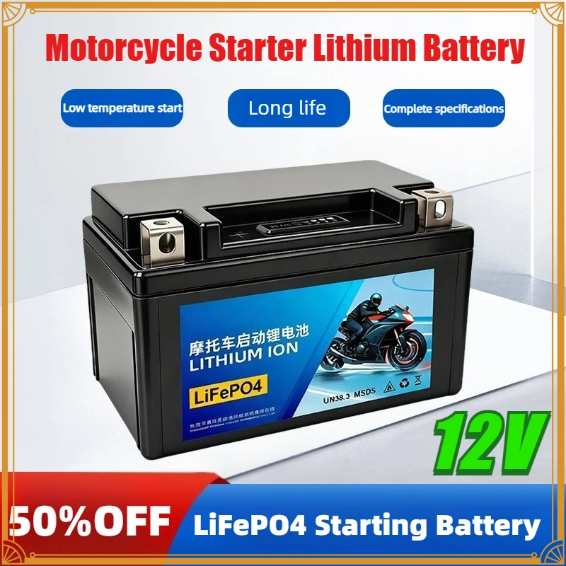 Motorcycle Battery 12V 4.0AH-30.0Ah CCA 200A-400A LiFePO4 Scooter Starter Built in BMS Lithium Battery Voltage Protection ATV
Motorcycle Battery 12V 4.0AH-30.0Ah CCA 200A-400A LiFePO4 Scooter Starter Built in BMS Lithium Battery Voltage Protection ATV