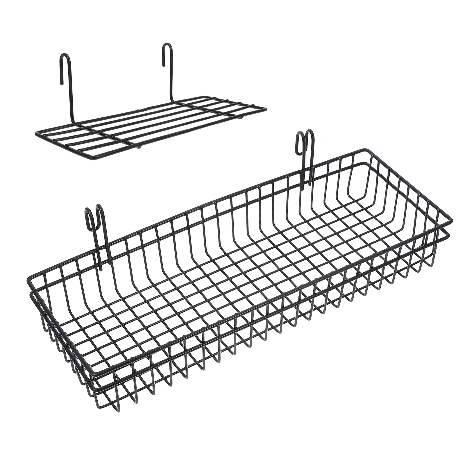 2pcs Grid Wall Storage Baskets Black Iron Wire Shelves Hanging Spice Rack Kitchen Bathroom Office Storage Solution Vertical
2pcs Grid Wall Storage Baskets Black Iron Wire Shelves Hanging Spice Rack Kitchen Bathroom Office Storage Solution Vertical