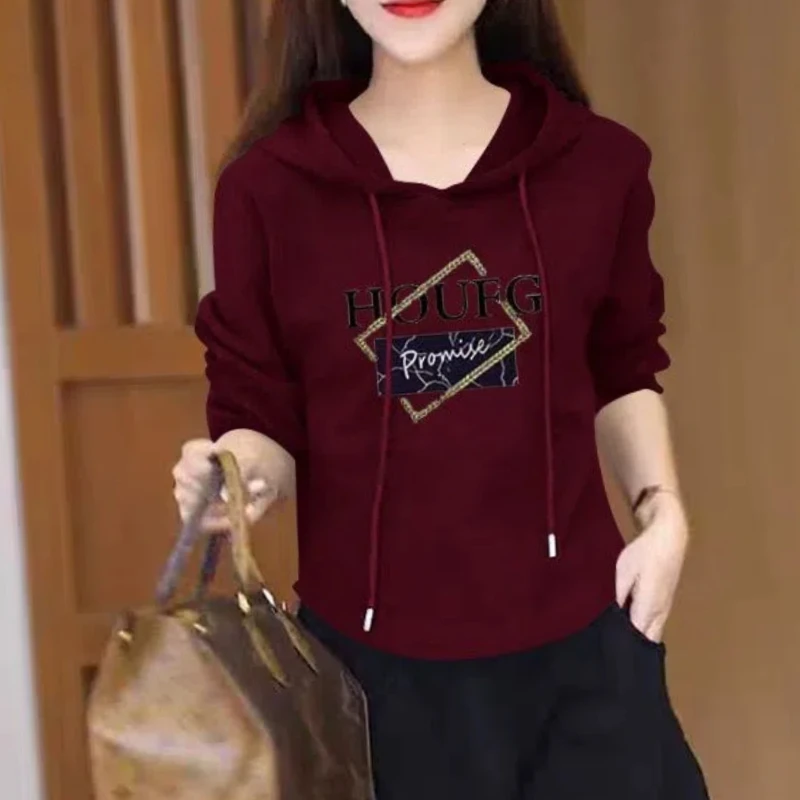 Temperament Fashion Spring Autumn New Pure Cotton Women's Hooded Letter Printing Casual Long Sleeve Short Slim Sweatshirts Tops
Temperament Fashion Spring Autumn New Pure Cotton Women's Hooded Letter Printing Casual Long Sleeve Short Slim Sweatshirts Tops