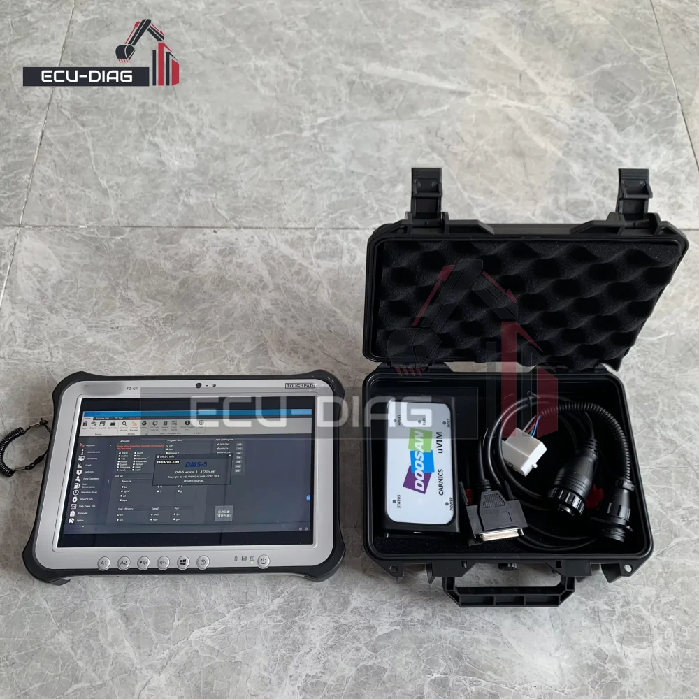 Для DOOSAN uVIM экскаватор вилочный погрузчик двигатель OBD интерфейс DDT DCU сканер ЭБУ диагностический инструмент с планшетом 2016 2023, программное обеспечение 
Для DOOSAN uVIM экскаватор вилочный погрузчик двигатель OBD интерфейс DDT DCU сканер ЭБУ диагностический инструмент с планшетом 2016 2023, программное обеспечение