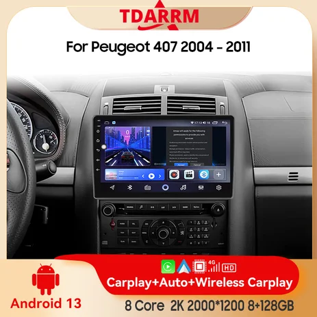 2 din for Peugeot 407 2004-2011 Android 13.0 6G+128G Multimedia Player Car Radio Wireless Carplay Android Auto Original Car Menu
2 din for Peugeot 407 2004-2011 Android 13.0 6G+128G Multimedia Player Car Radio Wireless Carplay Android Auto Original Car Menu