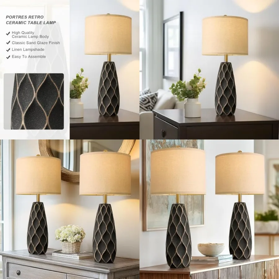 27.5" Ceramic Table Lamps for Bedroom Living Room Lamps Set of 2 Modern Bedside Nightstand Lamp Farmhouse Vintage Rustic Boho R
27.5" Ceramic Table Lamps for Bedroom Living Room Lamps Set of 2 Modern Bedside Nightstand Lamp Farmhouse Vintage Rustic Boho R