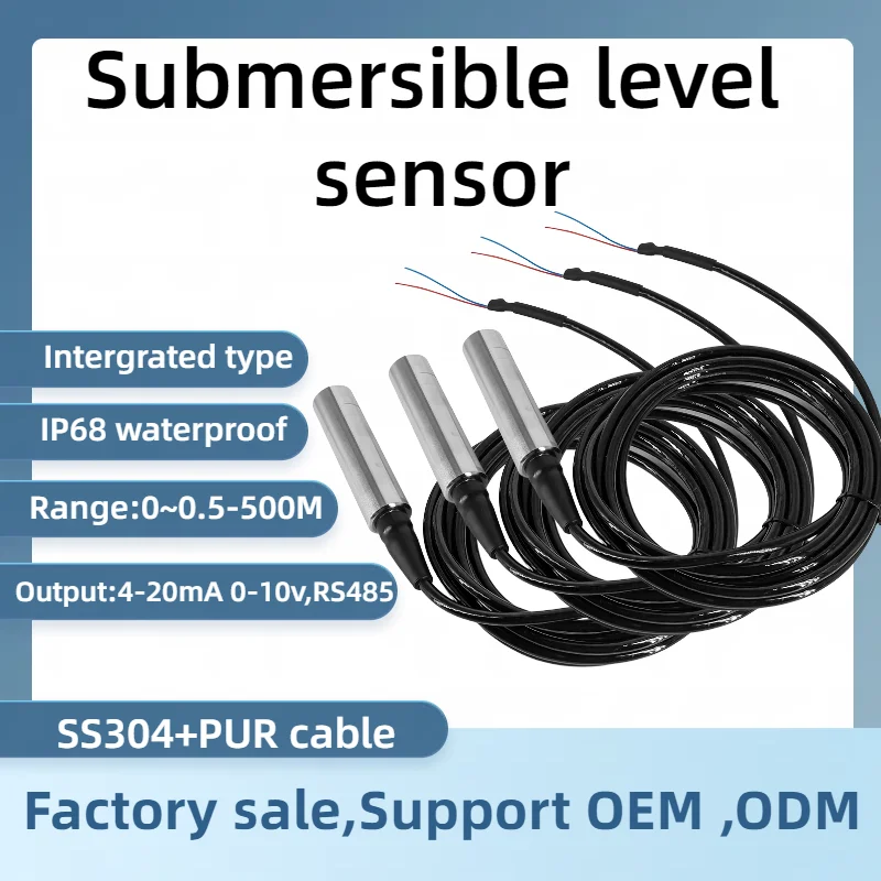 Factory 1m 2m 3m 5m range 4-20mA Output Water Oil Fuel Level Transmitter DC24V IP68 Water Level Sensor Cable Lengh Customized
Factory 1m 2m 3m 5m range 4-20mA Output Water Oil Fuel Level Transmitter DC24V IP68 Water Level Sensor Cable Lengh Customized