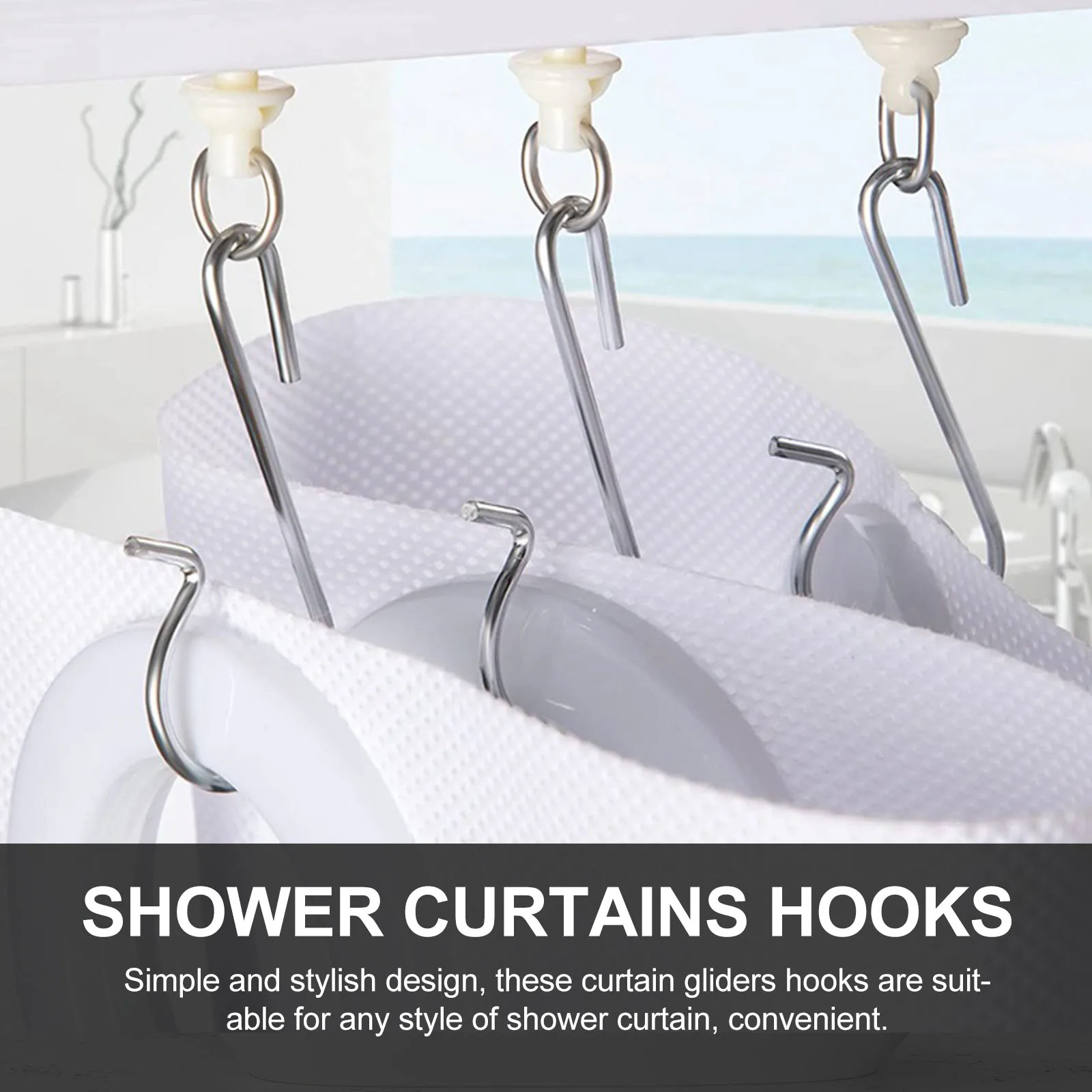 30 set Curtain Gliders Hooks Stainless Steel Plastic For Shower Curtains Bathroom Drapery Rail Pulley Lightweight
30 set Curtain Gliders Hooks Stainless Steel Plastic For Shower Curtains Bathroom Drapery Rail Pulley Lightweight
