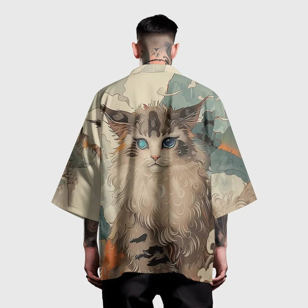 Summer Samurai Kimono Men Stylish Haori Streetwear Kimono Cosplay Japanese Clothes Fashion Yukata Women Halloween Print Robe
Summer Samurai Kimono Men Stylish Haori Streetwear Kimono Cosplay Japanese Clothes Fashion Yukata Women Halloween Print Robe