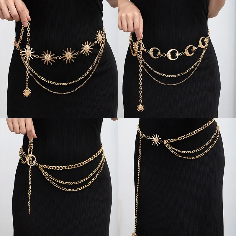 Foreign Trade Atmospheric Metal Sunflower Waist Chain Women's Adjustable Dress Waist Accessories Multi-layer Premium Chain Belt Accessories
Foreign Trade Atmospheric Metal Sunflower Waist Chain Women's Adjustable Dress Waist Accessories Multi-layer Premium Chain Belt Accessories