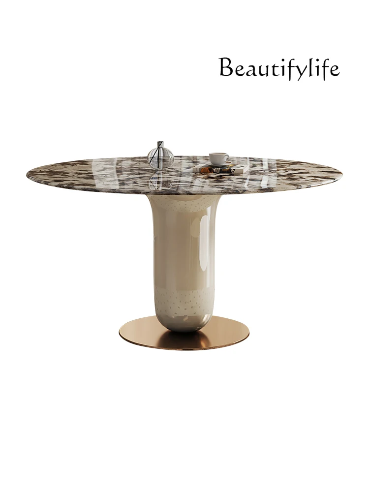 supercrystalline stone dining table French light luxury cream style painted marble dining table round modern simple
supercrystalline stone dining table French light luxury cream style painted marble dining table round modern simple