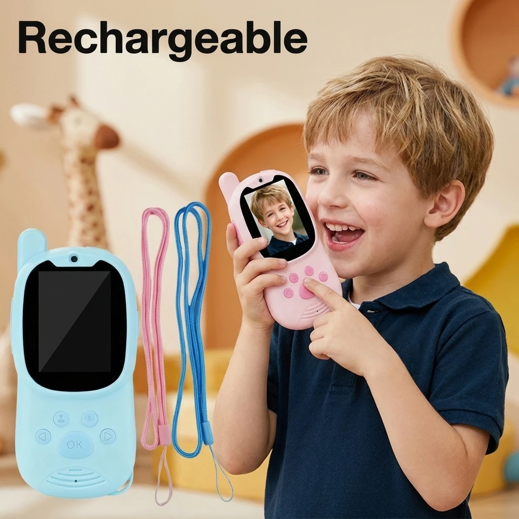 2Pcs Kids Portable Video Walkie Talkies Handheld Rechargeable Intercom with Camera for Camping & Family Activities
2Pcs Kids Portable Video Walkie Talkies Handheld Rechargeable Intercom with Camera for Camping & Family Activities