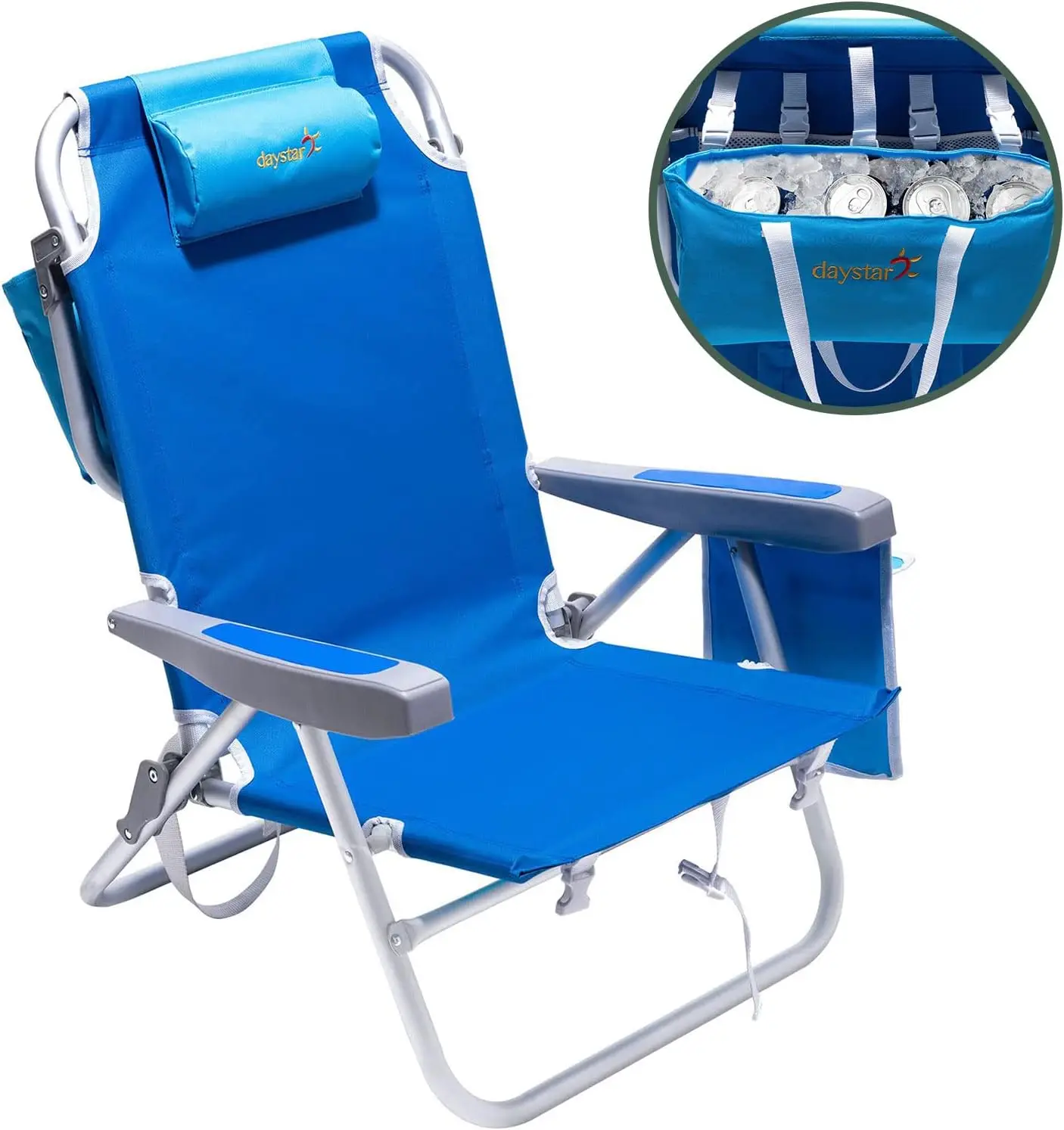 Low Beach Chair 5Position Lay Flat,Portable Folding Backpack Beach Chairs Heavy Duty with Cooler Bag,Cup Holder for Outdoor Blue
Low Beach Chair 5Position Lay Flat,Portable Folding Backpack Beach Chairs Heavy Duty with Cooler Bag,Cup Holder for Outdoor Blue