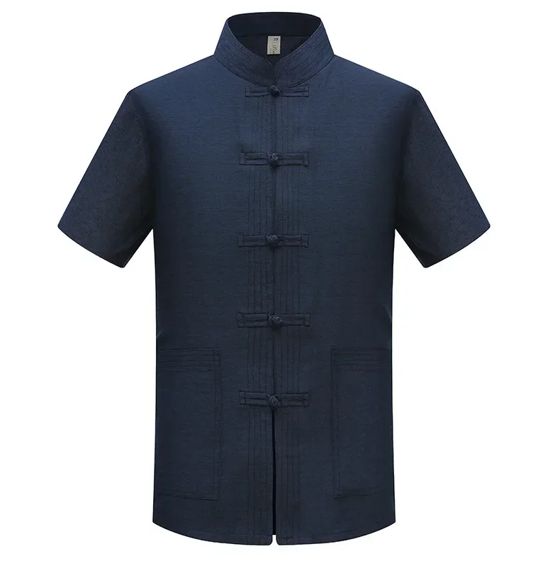 Traditional Tang Clothing Vintage Button Down Top Short Sleeve Jacket Men Cotton Kung Fu Garment suit Male Solid Costume
Traditional Tang Clothing Vintage Button Down Top Short Sleeve Jacket Men Cotton Kung Fu Garment suit Male Solid Costume
