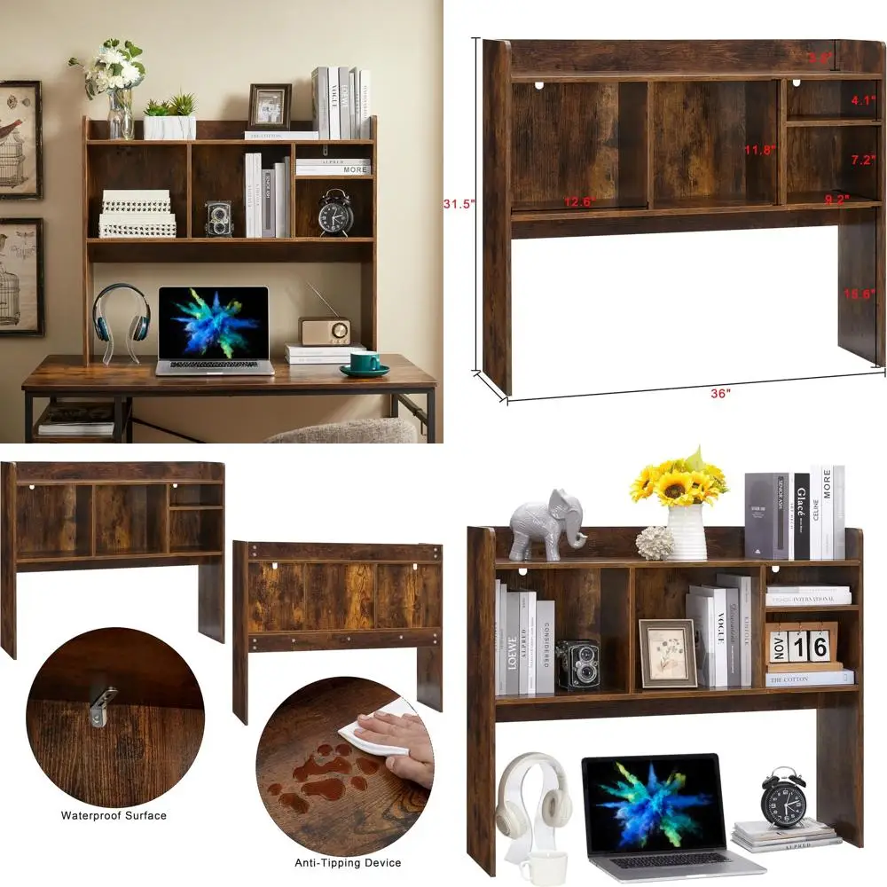 6-Shelf Wooden Desk Storage Hutch, 3-Tier Display Organizer Rack for Home Office (Brown)
6-Shelf Wooden Desk Storage Hutch, 3-Tier Display Organizer Rack for Home Office (Brown)