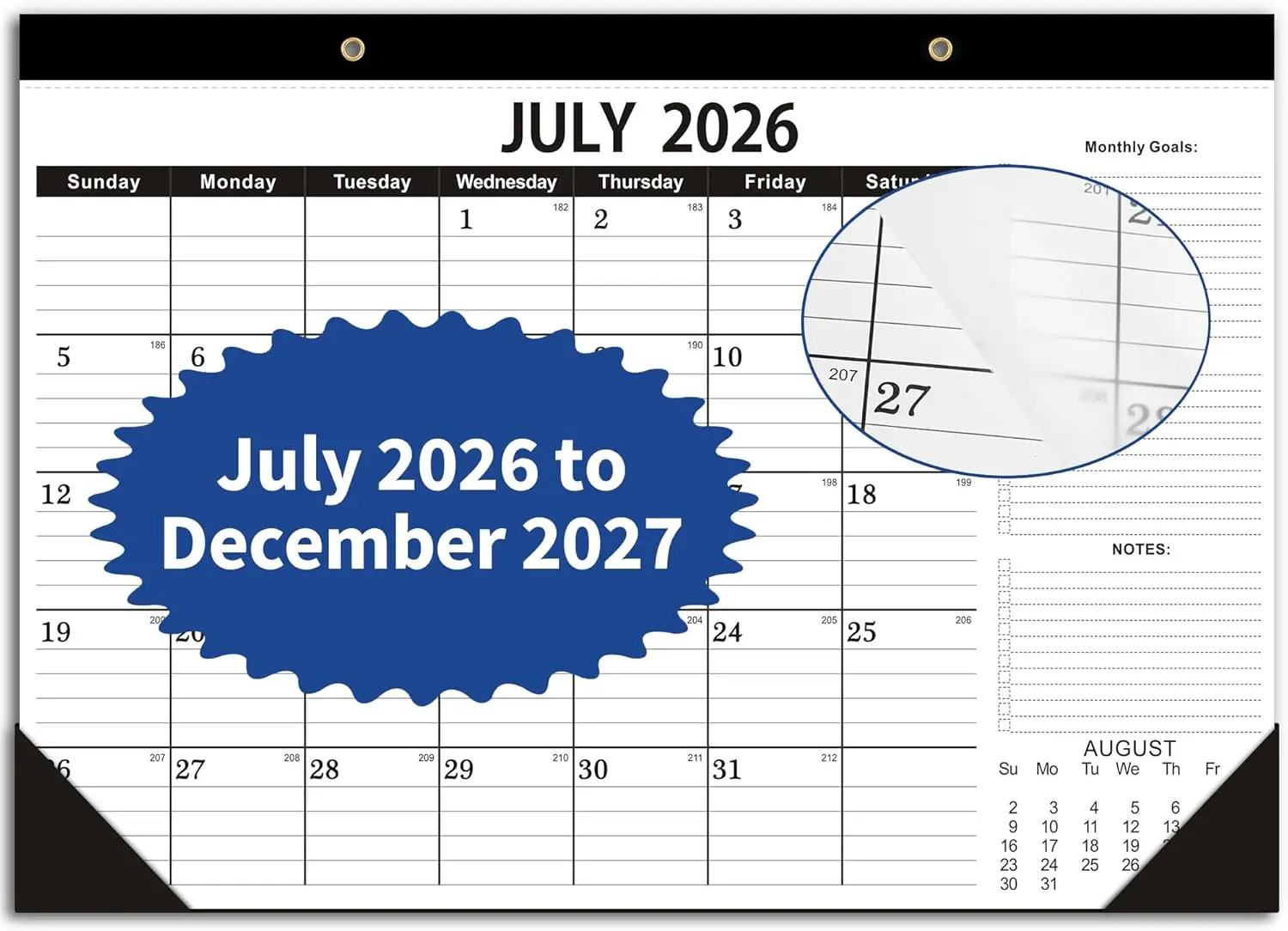 18-Month Desk Calendar July 2026-Dec 2027, 17" x 12" To-Do List Planner for Home Office
18-Month Desk Calendar July 2026-Dec 2027, 17" x 12" To-Do List Planner for Home Office