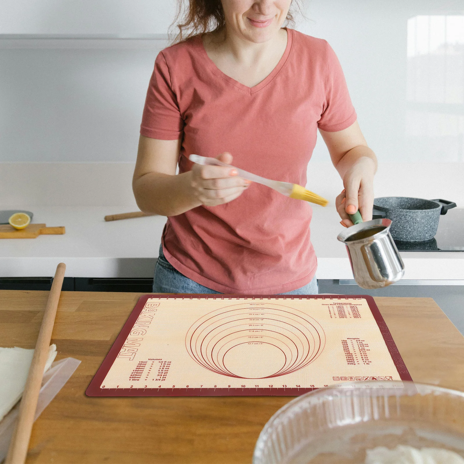 Силиконовый коврик для выпечки 11,8X16,5 дюймов, многоразовый антипригарный гибкий коврик для замеса печенья, вкладыш для выпечки теста 
Силиконовый коврик для выпечки 11,8X16,5 дюймов, многоразовый антипригарный гибкий коврик для замеса печенья, вкладыш для выпечки теста