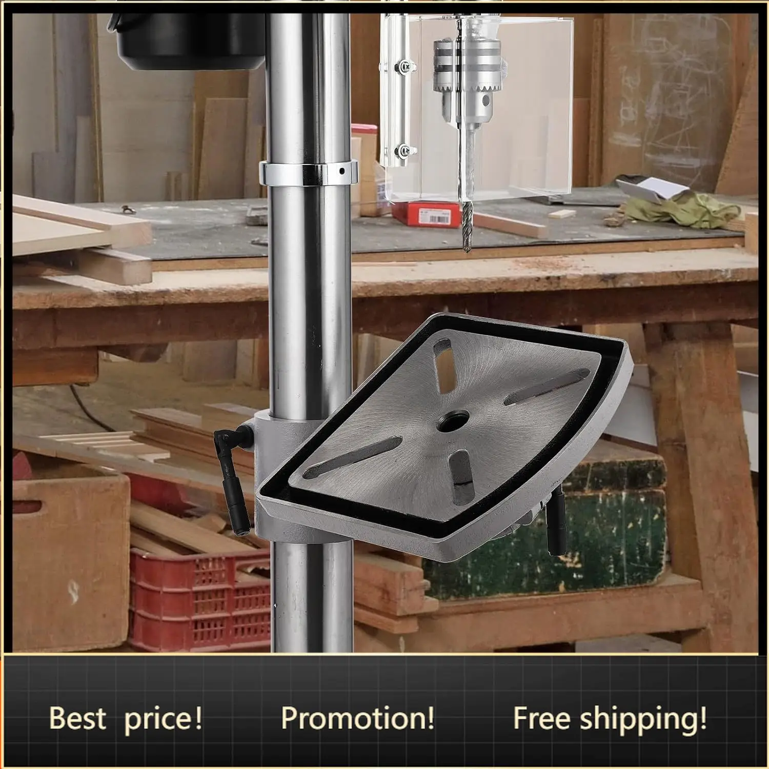 15 in Benchtop Drill Press with Swing-away Safety Guard, 7.5 Amp 120V Pure Copper Motor, 288-3084 RPM Variable Speed, 0-45° Tilt
15 in Benchtop Drill Press with Swing-away Safety Guard, 7.5 Amp 120V Pure Copper Motor, 288-3084 RPM Variable Speed, 0-45° Tilt
