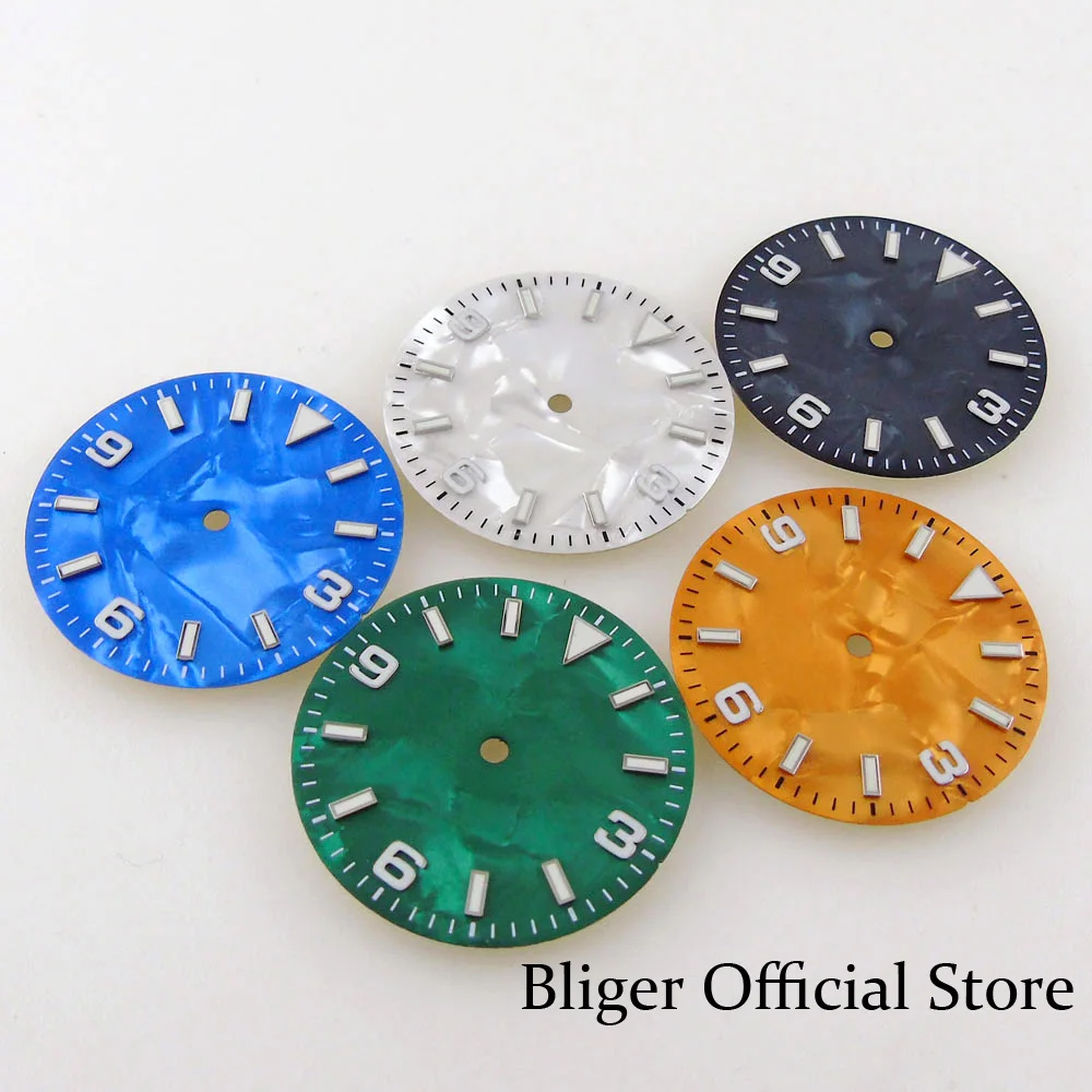 New 29mm Nologo Green Yellow White Watch Dial fit NH35A NH36A ETA2824 PT5000 ST2130 ST1612 MIYOTA DG 2813 Watch Needles
New 29mm Nologo Green Yellow White Watch Dial fit NH35A NH36A ETA2824 PT5000 ST2130 ST1612 MIYOTA DG 2813 Watch Needles