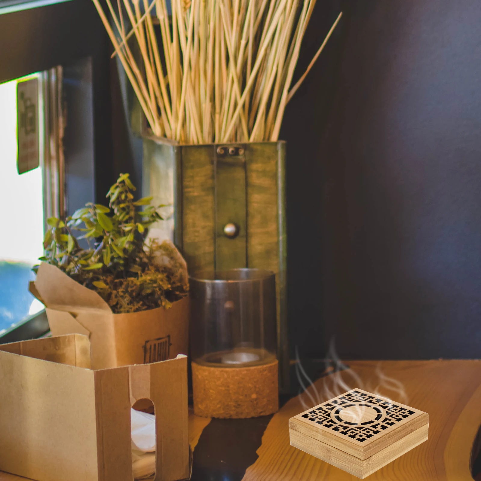 1pc Wooden Incense Burner Light Yellow Bamboo Veneer Carved Hollow Aroma Furnace Creative Incense Holder For Desktop
1pc Wooden Incense Burner Light Yellow Bamboo Veneer Carved Hollow Aroma Furnace Creative Incense Holder For Desktop