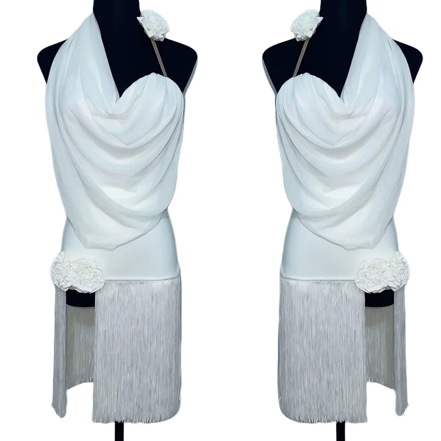 CLYFAN Elegant Halter Latin Dance Dress with Tassel & Flower Detail for Salsa Tango Training & Competition
CLYFAN Elegant Halter Latin Dance Dress with Tassel & Flower Detail for Salsa Tango Training & Competition