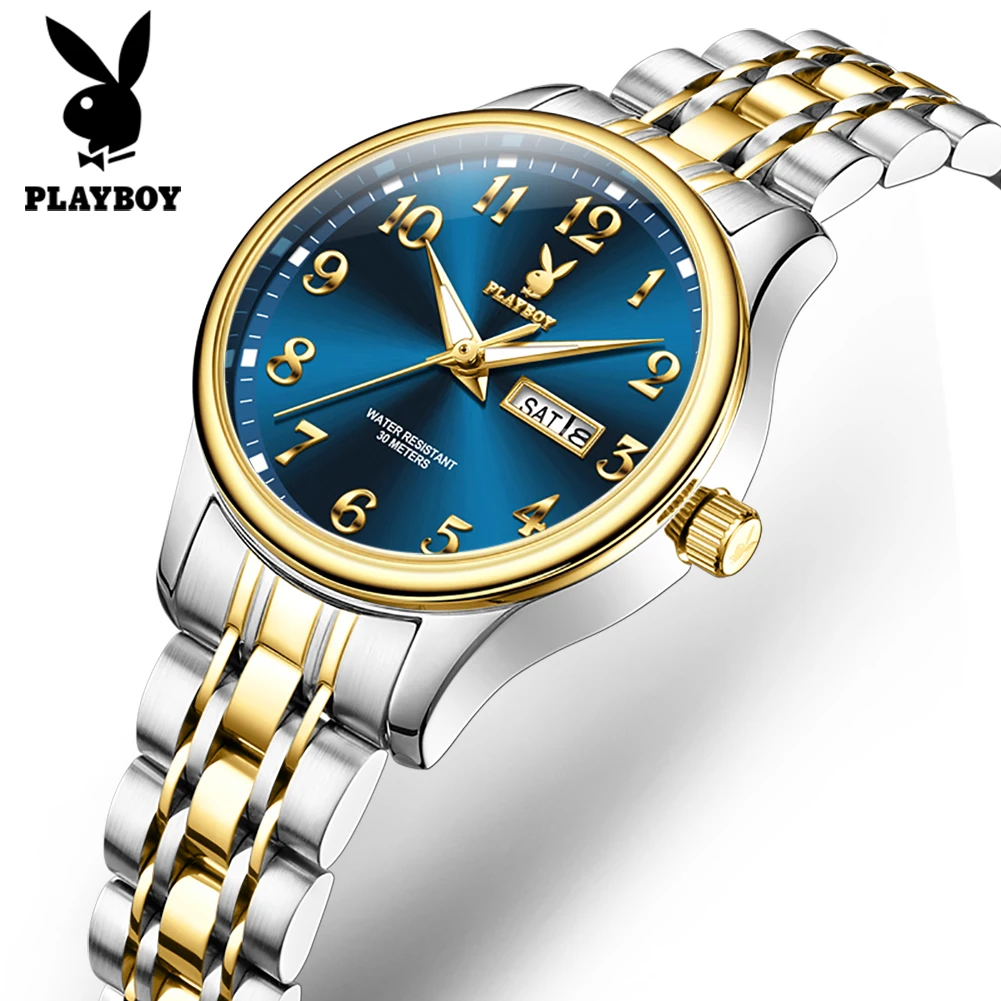 PLAYBOY Original Business Watches For Woman Quartz Watch Waterproof Super Luminous Stainless Steel Week Date Wristwatch Big Dial
PLAYBOY Original Business Watches For Woman Quartz Watch Waterproof Super Luminous Stainless Steel Week Date Wristwatch Big Dial
