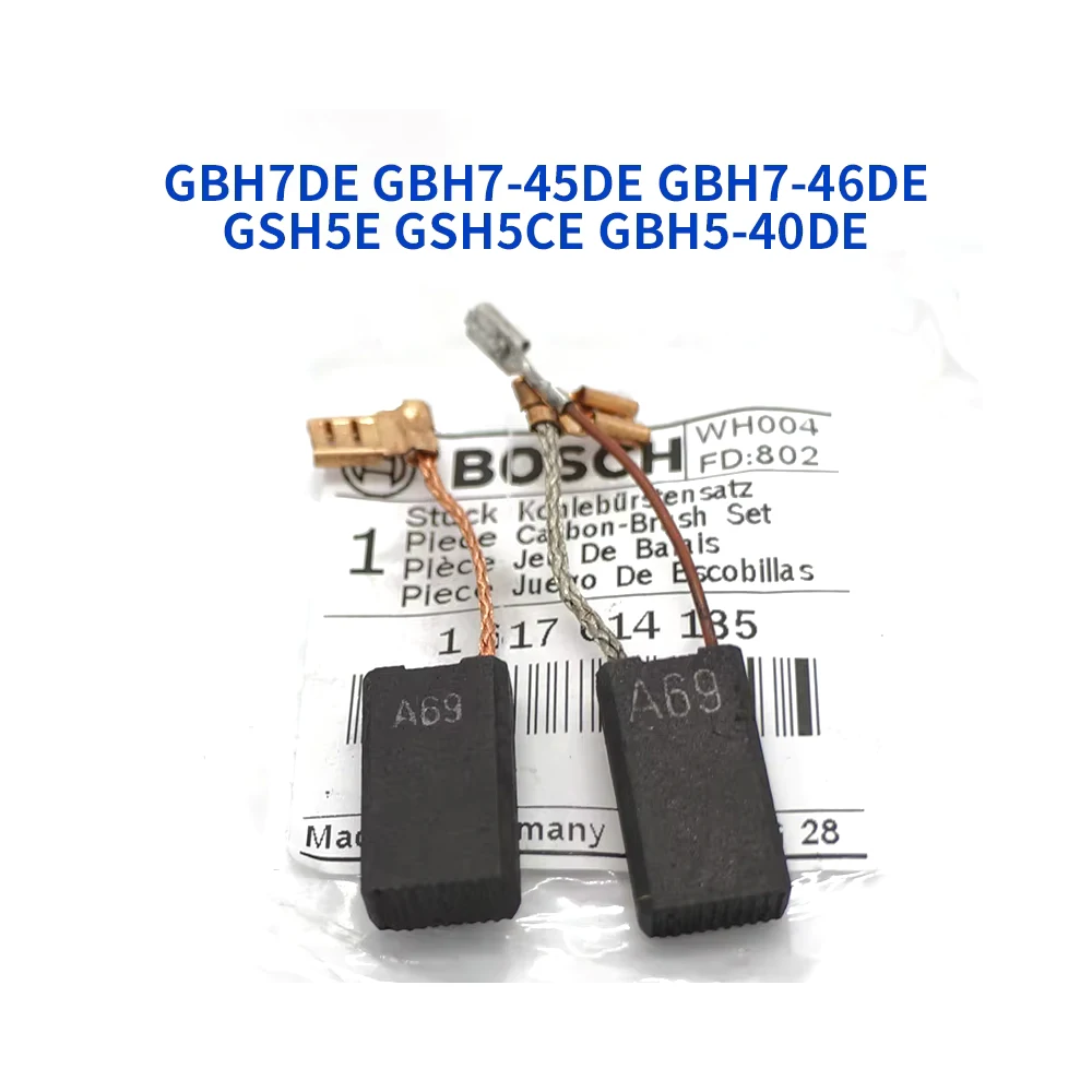 A69 Carbon Brush for Bosch GBH7DE 7-45DE GBH7-46DE GSH5E 5CE GBH5-40DE Electric Pick Hammer Carbon Brush Accessories Replacement
A69 Carbon Brush for Bosch GBH7DE 7-45DE GBH7-46DE GSH5E 5CE GBH5-40DE Electric Pick Hammer Carbon Brush Accessories Replacement