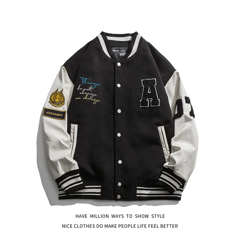 New Spring Autumn Oversize Loose Baseball Jacket Leather Sleeve Women's Coat Men's Varsity Bomber Unisex Couple Chic Street
New Spring Autumn Oversize Loose Baseball Jacket Leather Sleeve Women's Coat Men's Varsity Bomber Unisex Couple Chic Street