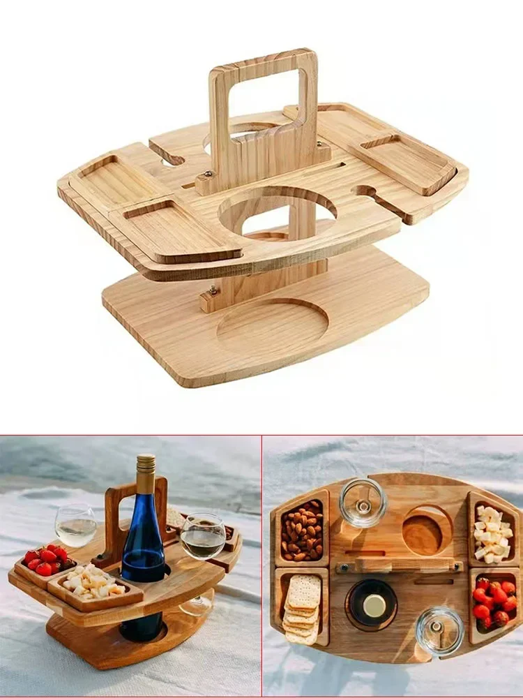Wooden Outdoor Wine Table Camping Removable Picnic Table with Wine Bottle/Wine Glass Holder for Beach Barbecue Camping Travel
Wooden Outdoor Wine Table Camping Removable Picnic Table with Wine Bottle/Wine Glass Holder for Beach Barbecue Camping Travel