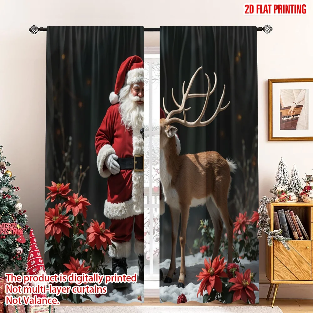 2pcs 2D flat printing Christmas Scene Curtain Santa's Deer Friend Fabric Without Electricity Festive Curtains Use for
2pcs 2D flat printing Christmas Scene Curtain Santa's Deer Friend Fabric Without Electricity Festive Curtains Use for