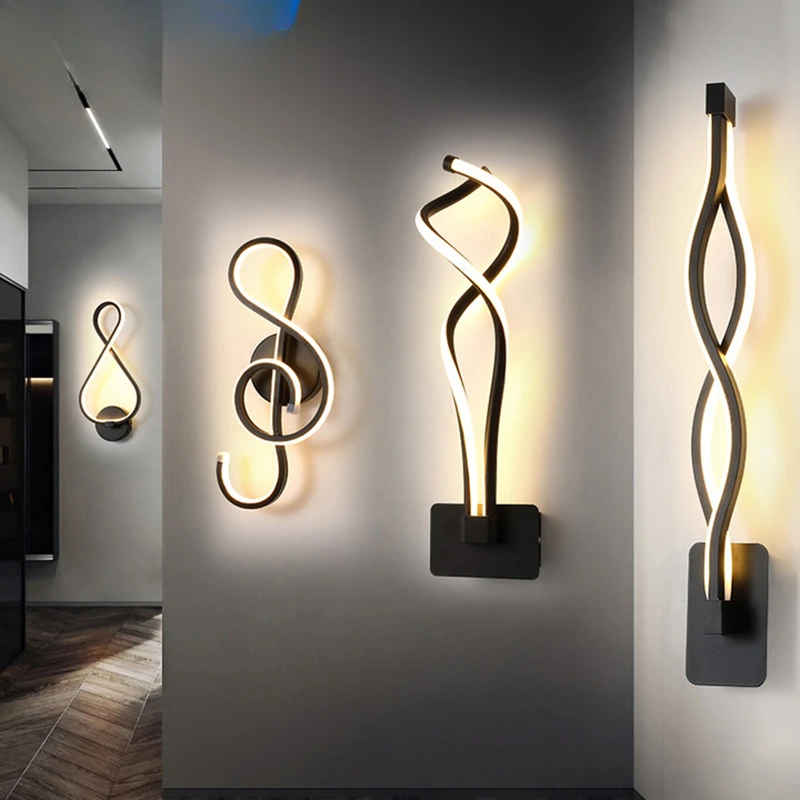Modern Minimalist Wall Lamps Living Room Bedroom Bedside Luster AC90V-260V LED Indoor black white Lamp Aisle Lighting decoration
Modern Minimalist Wall Lamps Living Room Bedroom Bedside Luster AC90V-260V LED Indoor black white Lamp Aisle Lighting decoration