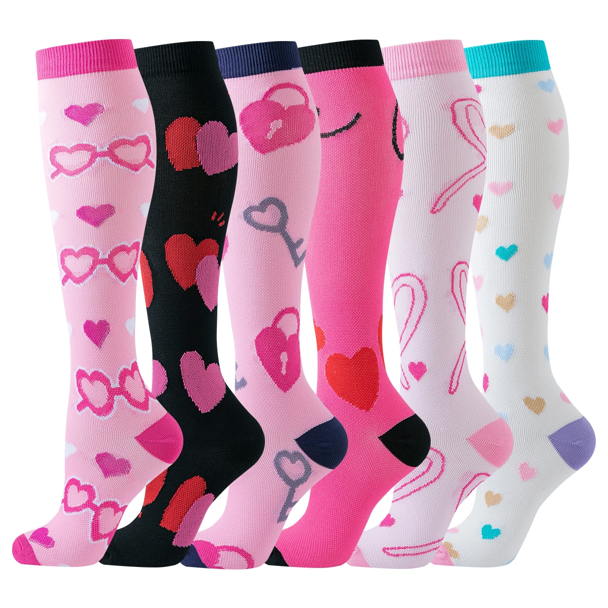 6 Pairs Heart Compression Socks Valentine Day Compression Sport Socks Mother's Day Women Men Running Stockings Running
6 Pairs Heart Compression Socks Valentine Day Compression Sport Socks Mother's Day Women Men Running Stockings Running