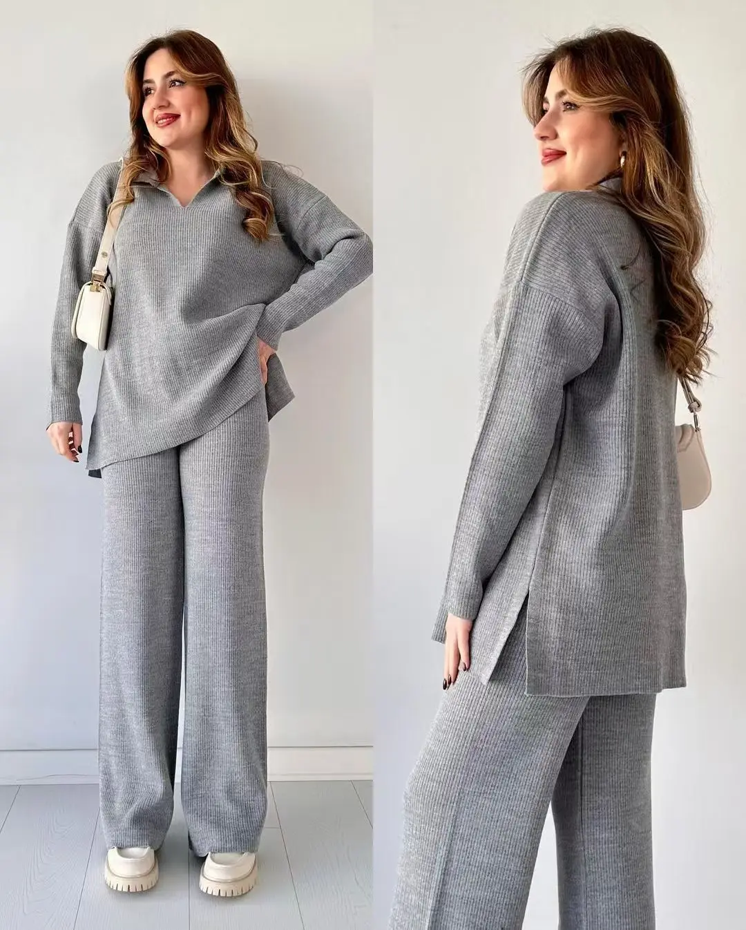 AUTUMN Elastic Waist TWO Piece Pant Set Women Winter 2 Piece Outfits Women Knitted Solid Loose Two Piece Set Fashain Sweater Top
AUTUMN Elastic Waist TWO Piece Pant Set Women Winter 2 Piece Outfits Women Knitted Solid Loose Two Piece Set Fashain Sweater Top