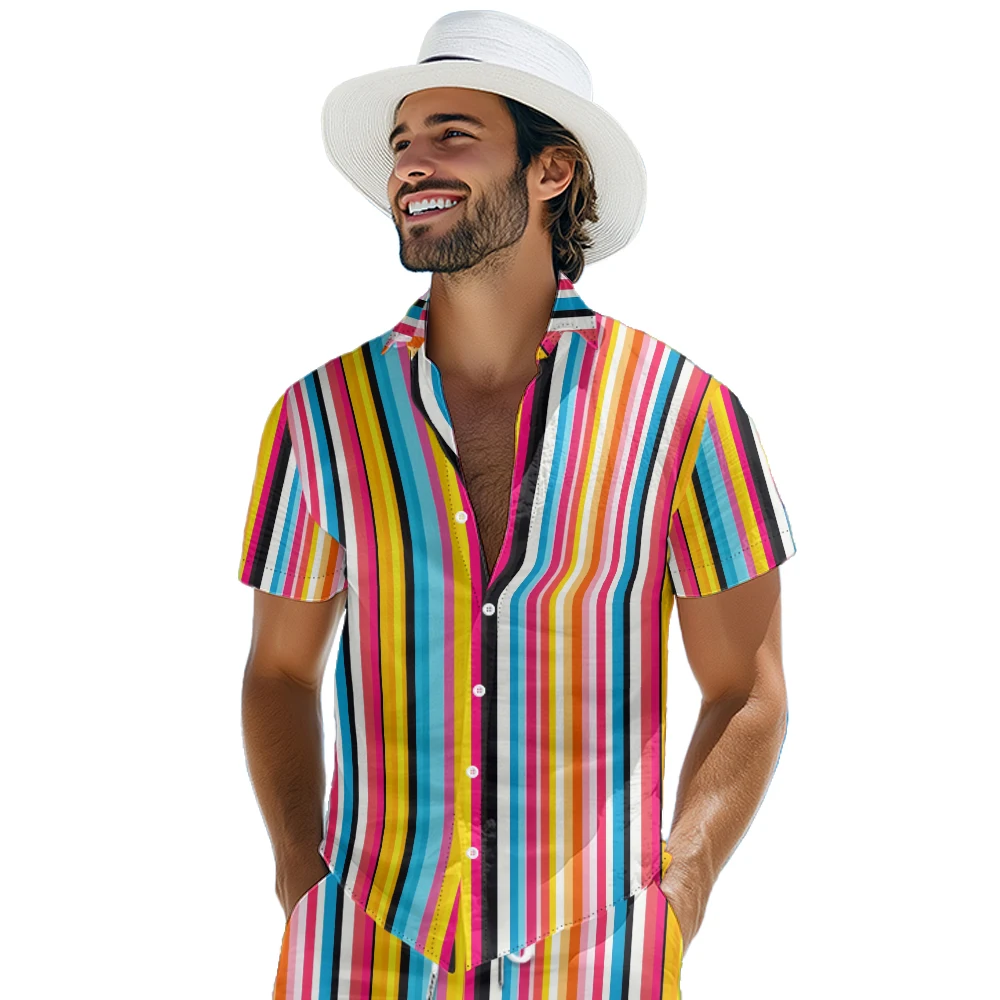 hawaii beach style stripe shirt casual men's short-sleeved shirt summer vacation loose big size thin button down shirts
hawaii beach style stripe shirt casual men's short-sleeved shirt summer vacation loose big size thin button down shirts