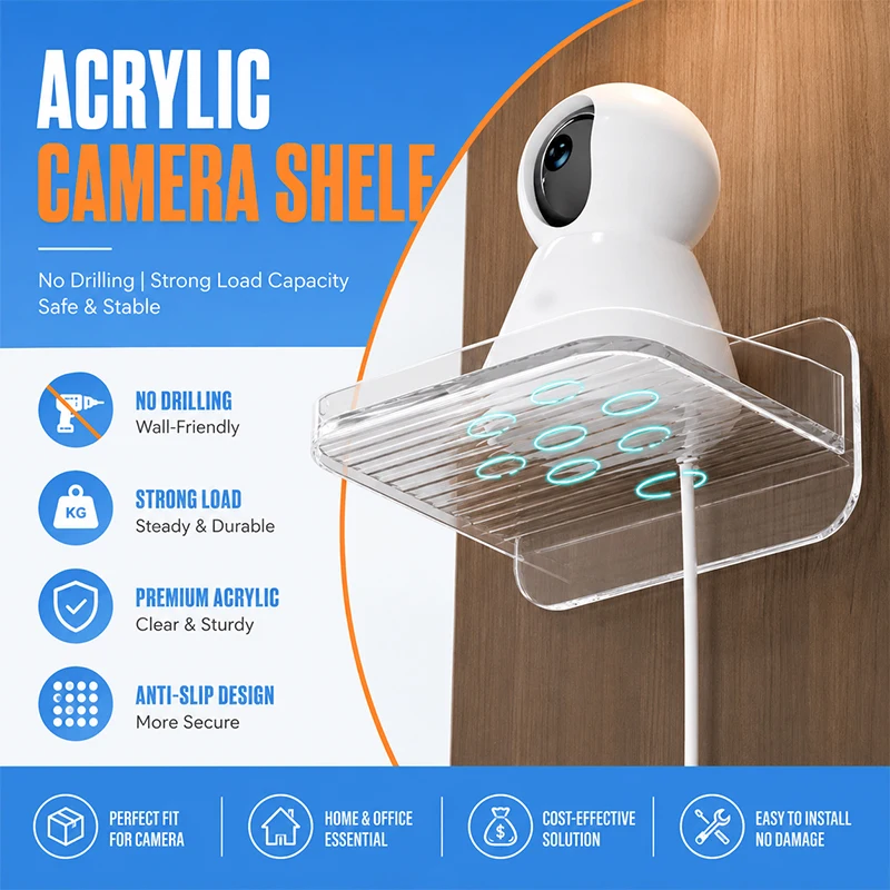 Adhesive Wall Mount Shelf Bracket No-Drill Holder for Home Security Camera Outdoor Indoor Router Storage Stand Wall Shelf
Adhesive Wall Mount Shelf Bracket No-Drill Holder for Home Security Camera Outdoor Indoor Router Storage Stand Wall Shelf