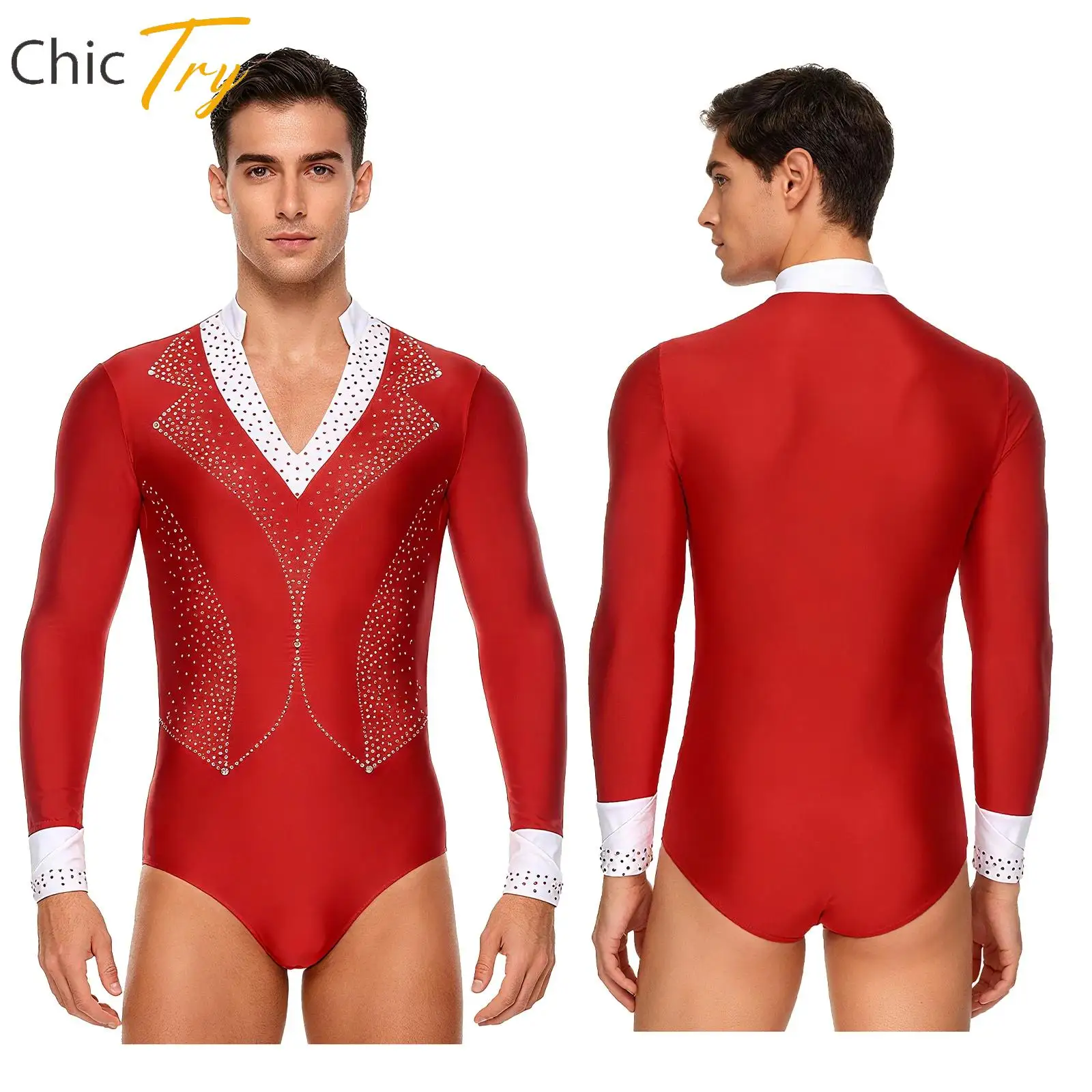 Mens Latin Dance Leotard Figure Skating Ballet Ballroom Dancing Tango Performance Costume Shiny Rhinestones Long Sleeve Bodysuit
Mens Latin Dance Leotard Figure Skating Ballet Ballroom Dancing Tango Performance Costume Shiny Rhinestones Long Sleeve Bodysuit