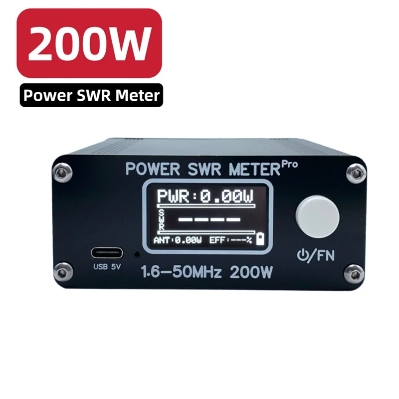 ABFY-200W 1.6-50Mhz Shortwave Power SWR Meter Stand Wave Meter PWR SWR Meter With 1.29 Inch OLED Screen For HAM Radio
ABFY-200W 1.6-50Mhz Shortwave Power SWR Meter Stand Wave Meter PWR SWR Meter With 1.29 Inch OLED Screen For HAM Radio