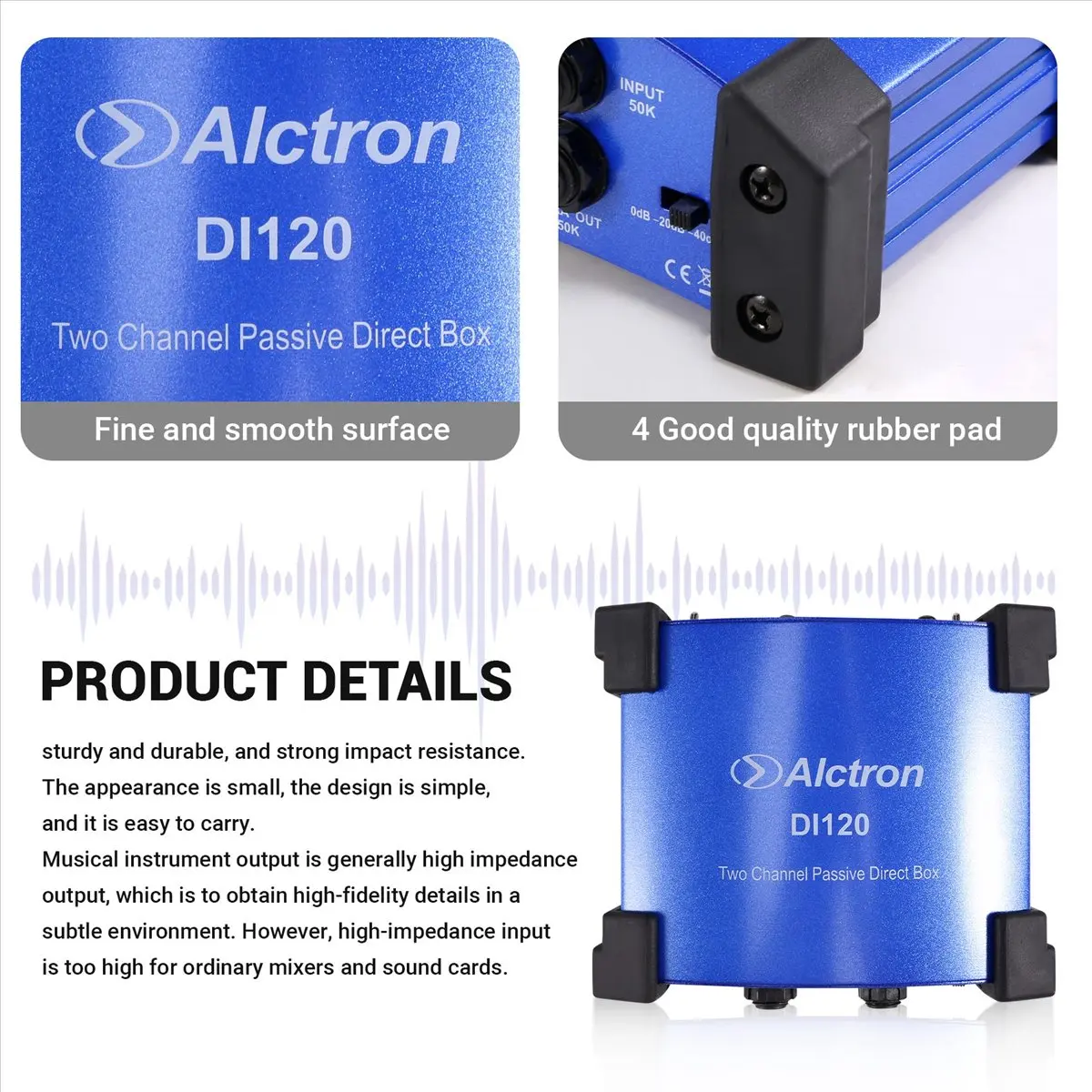 A64I DI120 Two-Way Passive DI Box Impedance Converter DI BOX Stage Effect Device
A64I DI120 Two-Way Passive DI Box Impedance Converter DI BOX Stage Effect Device