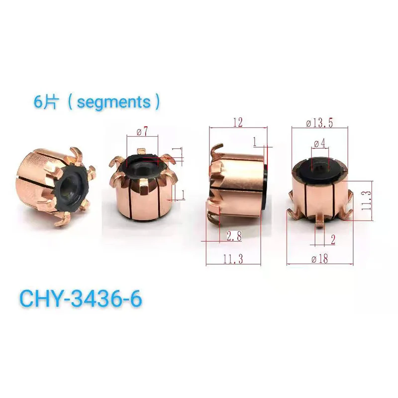 5PCS Factory Direct Sale 13.5x4x11.3(12)mm 6 Segment Slip Rings Copper Bars Motor Commutator
5PCS Factory Direct Sale 13.5x4x11.3(12)mm 6 Segment Slip Rings Copper Bars Motor Commutator