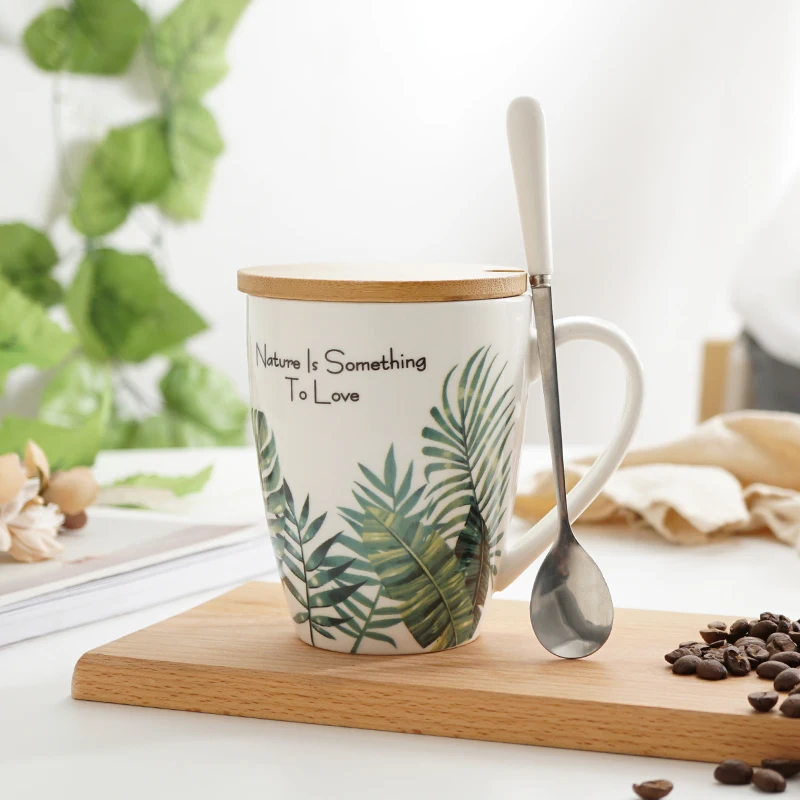 Coffee Mug with Lid with Monstera Leaf Design Ceramic Porcelain Cup with Spoon Nice Quality Scandinavian Style
Coffee Mug with Lid with Monstera Leaf Design Ceramic Porcelain Cup with Spoon Nice Quality Scandinavian Style