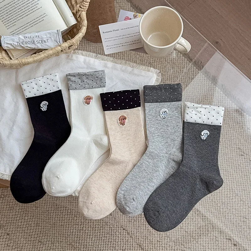 Korean Socks Female Embroidery Bow Puppy Tube Socks Cartoon Cute Color Matching Stockings Polka Dot Socks
Korean Socks Female Embroidery Bow Puppy Tube Socks Cartoon Cute Color Matching Stockings Polka Dot Socks