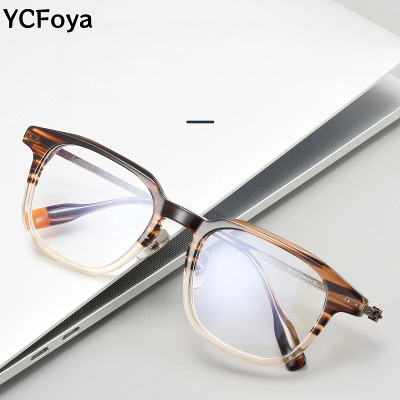 YCFoya Новые 153-мм оправы для очков из ацетата и чистого титана, винтажные, деловые, мужские, прочные, для оптики и рецептурных линз 1044
YCFoya Новые 153-мм оправы для очков из ацетата и чистого титана, винтажные, деловые, мужские, прочные, для оптики и рецептурных линз 1044