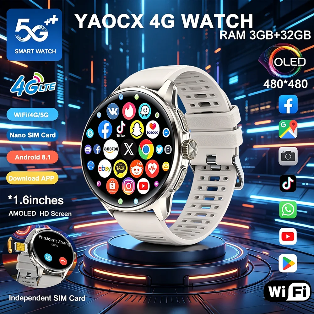 2026 Smart Watch GPS Health Monitoring 4G/5G 1.6" 480*480 AMOLED Screen 200W Camera 950mAh Battery Bluetooth Assistant
2026 Smart Watch GPS Health Monitoring 4G/5G 1.6" 480*480 AMOLED Screen 200W Camera 950mAh Battery Bluetooth Assistant