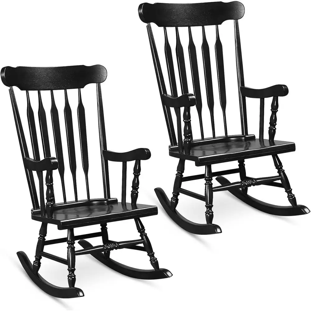 Outdoor Porch Rocking Chair with Solid Rubber Wood, Durable Indoor/Outdoor Wooden Rocker for Patio, Garden, and Balcony (2, Blac
Outdoor Porch Rocking Chair with Solid Rubber Wood, Durable Indoor/Outdoor Wooden Rocker for Patio, Garden, and Balcony (2, Blac