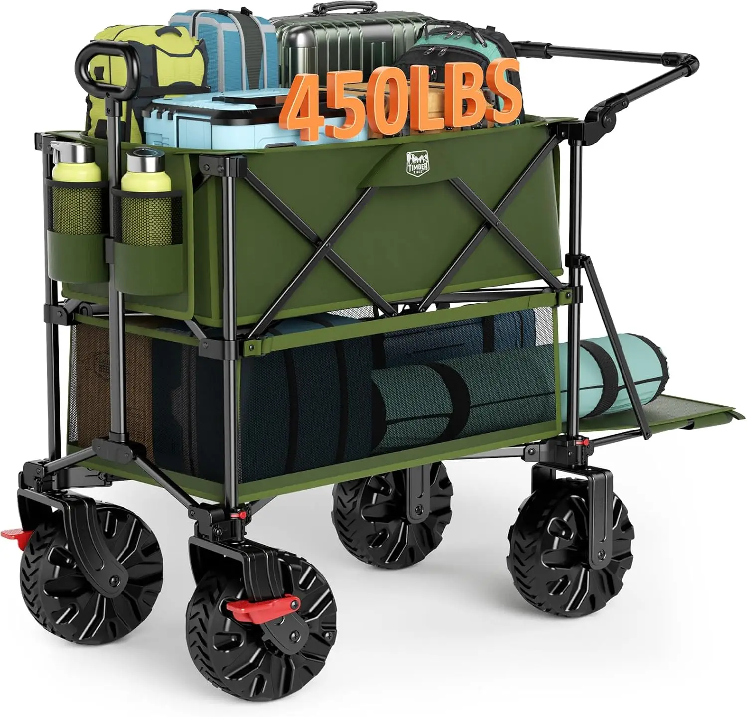 Double Decker Wagon, 400L Heavy Duty Collapsible Cart with All-Terrain Wheels & Brakes, Foldable for Sports Beach Camping
Double Decker Wagon, 400L Heavy Duty Collapsible Cart with All-Terrain Wheels & Brakes, Foldable for Sports Beach Camping