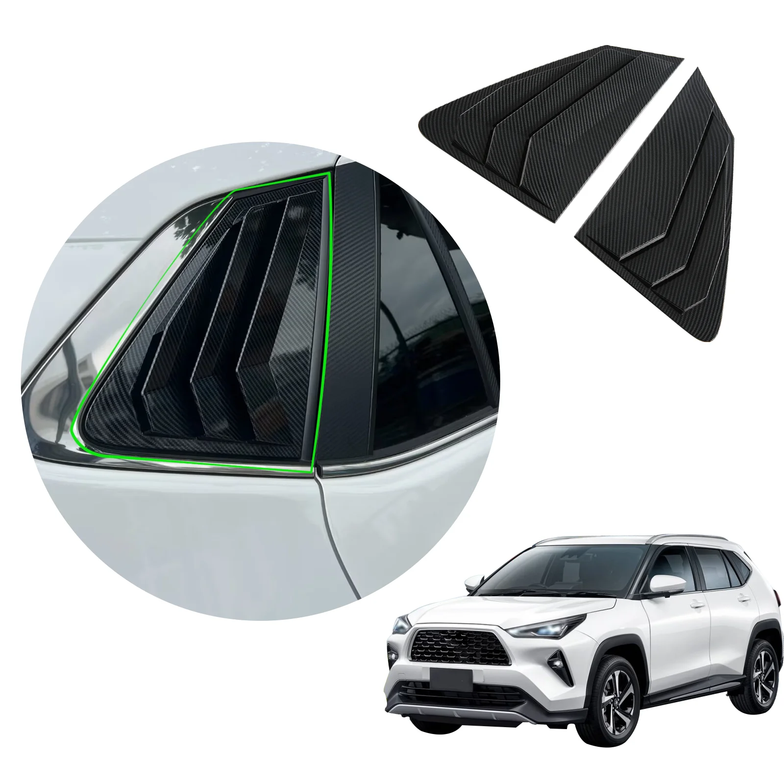 ABS Carbon Fiber Car Accessories Exterior Car Rear Window Side Triangle Corner Cover Decoration Trim for TOYOTA Yaris Cross 2024
ABS Carbon Fiber Car Accessories Exterior Car Rear Window Side Triangle Corner Cover Decoration Trim for TOYOTA Yaris Cross 2024