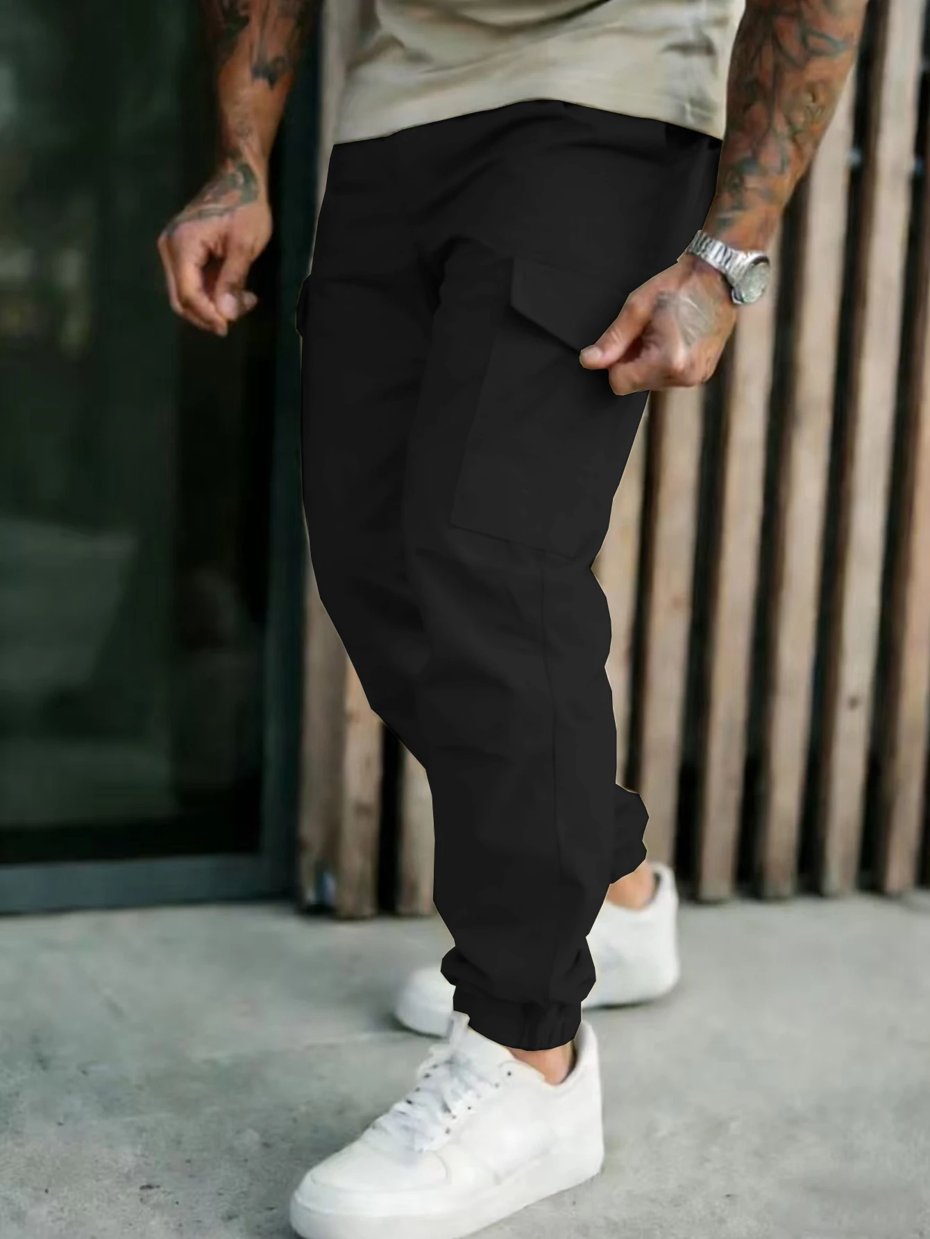 Men's Solid Pocket Drawstring Waist Cargo Pants Regular Fit Casual Fashion Trousers for Daily Wear
Men's Solid Pocket Drawstring Waist Cargo Pants Regular Fit Casual Fashion Trousers for Daily Wear