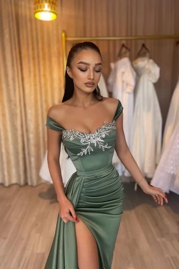 Olive Green Mermaid Prom Dress Spaghetti Straps Slit Evening Party Gown Beadings Pageant Gowns vestidos para eventos especiales
Olive Green Mermaid Prom Dress Spaghetti Straps Slit Evening Party Gown Beadings Pageant Gowns vestidos para eventos especiales