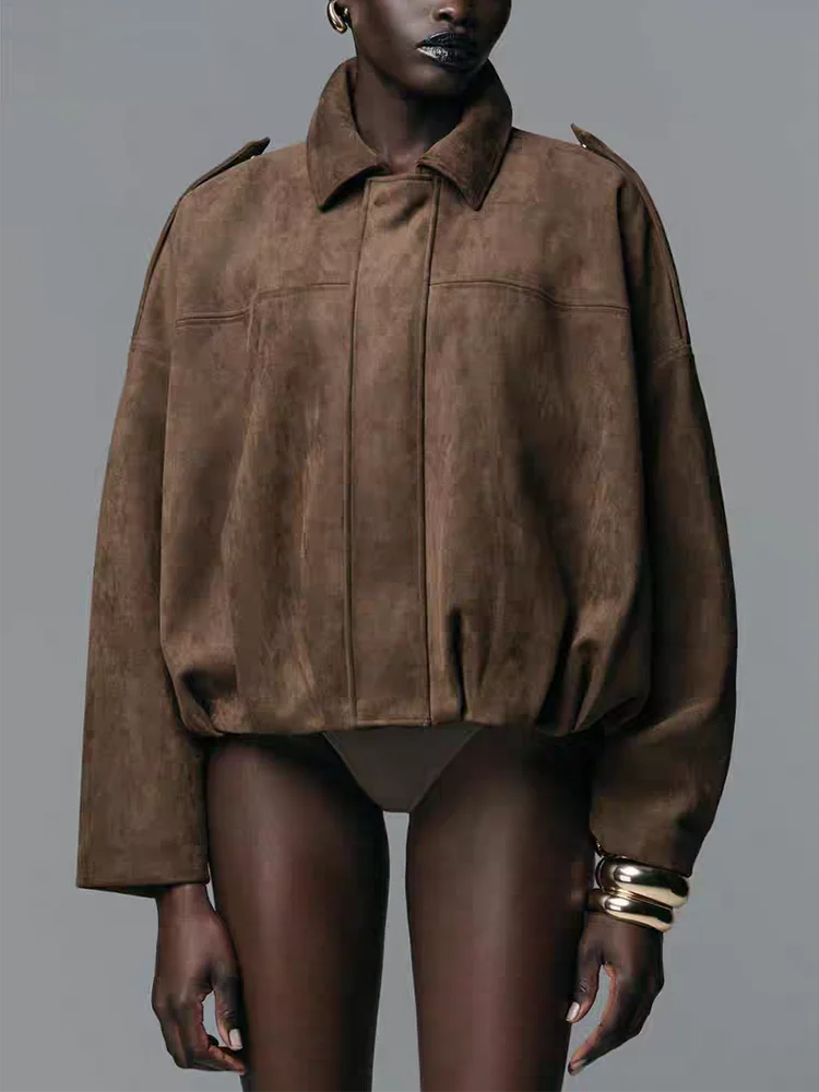 Sweet Faionable Suede Effect Jaet Outerwear New Arrival for Women Casual Sle Autumn 2025 Ladies ort Coat
Sweet Faionable Suede Effect Jaet Outerwear New Arrival for Women Casual Sle Autumn 2025 Ladies ort Coat