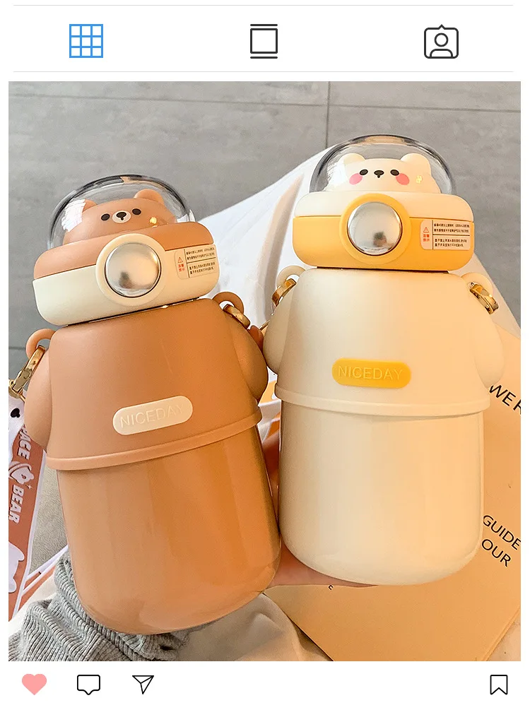490ML Cute Aerospace Bear Children's Insulation Cup 316 Food Grade Stainless Steel Water Cup Girls' Portable Student Straw Cup
490ML Cute Aerospace Bear Children's Insulation Cup 316 Food Grade Stainless Steel Water Cup Girls' Portable Student Straw Cup