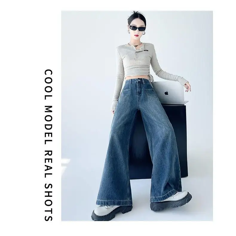 Женские джинсы с высокой талией и широкими штанинами, свободные прямые хлопковые брюки для невысоких женщин с фигурой типа «груша», новинка весенней коллекции, комфортная посадка
Женские джинсы с высокой талией и широкими штанинами, свободные прямые хлопковые брюки для невысоких женщин с фигурой типа «груша», новинка весенней коллекции, комфортная посадка