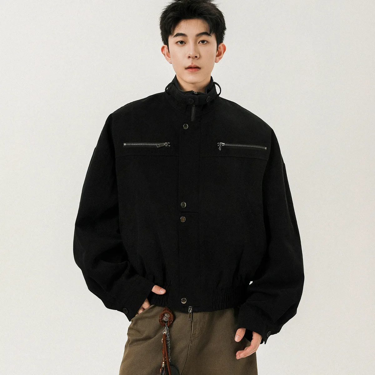Barnes Sle Men's Loose Fit Retro Stand Collar Workwear Jaet Cool Brand Motorcycle Vest Top Faionable Autumn Outerwear
Barnes Sle Men's Loose Fit Retro Stand Collar Workwear Jaet Cool Brand Motorcycle Vest Top Faionable Autumn Outerwear